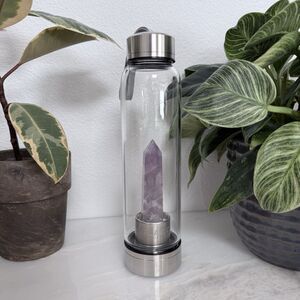 Glacce Amethyst Crystal Elixir Water Bottle - Genuine Amethyst Quartz Infusion